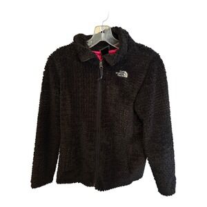 The North Face Girls Fleece Jacket Black Pink L 14/16 Teddy‎ Sherpa